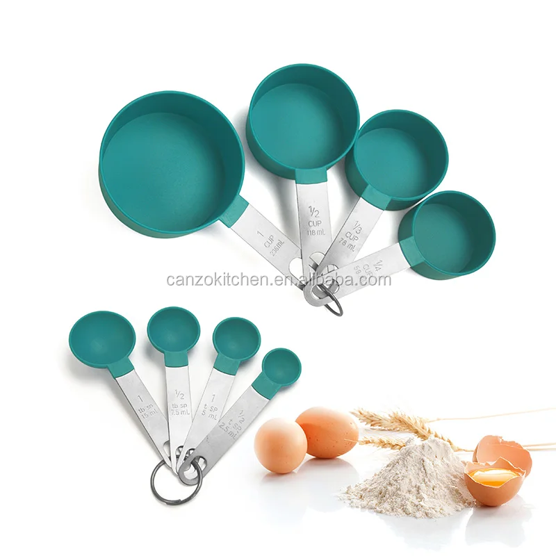 8pcs Baking Measuring Tools Stainless Steel Handle Measuring Cup And