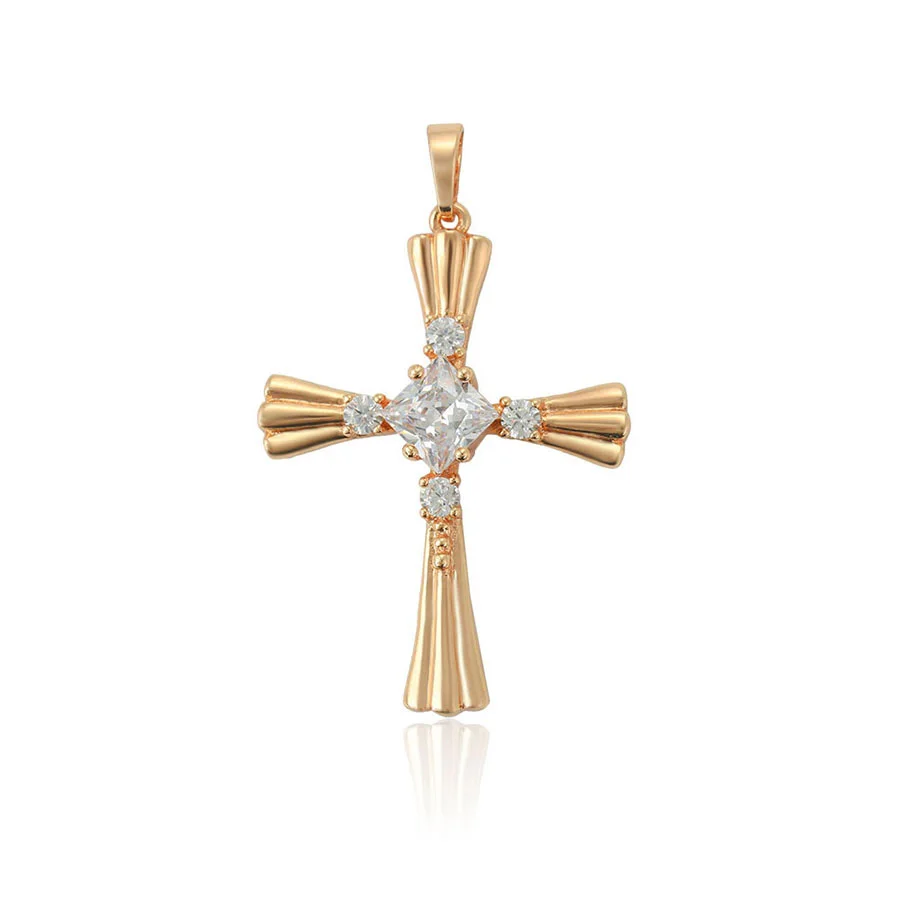 

33626 xuping 18k gold plated fashion cross religious pendant for ladies