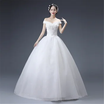 Japanese Korean Fashion Luxury Bride Off Shoulder V Neck Sexy