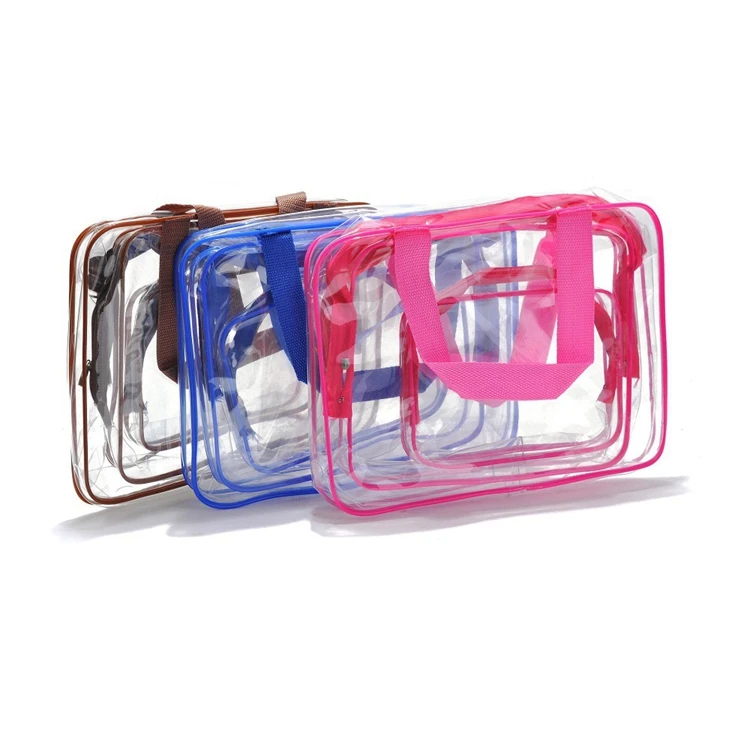 Transparent PVC Cosmetic Bag best travel pouch plain pvc makeup bag