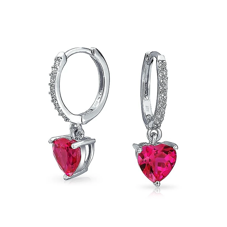

Heart shape ruby Clip on pressed earrings