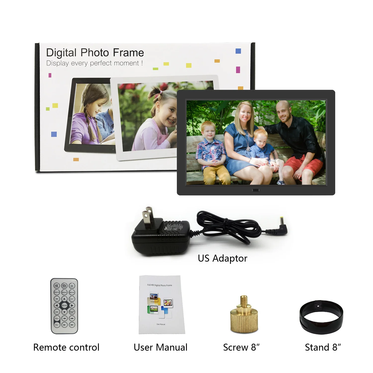 8 Inch Digital Photo Frame Photo Music 1080p Video Picture Frame