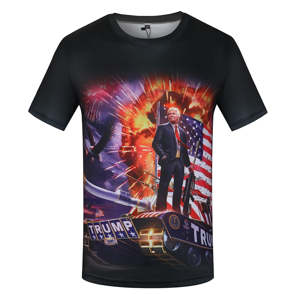 M232 Promotion Short sleeve men's T shirt Cheap Cotton material donald trump tank print t shirt