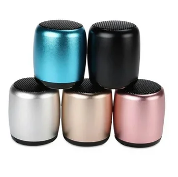 coin size metal aluminum remote shutter speaker bluetooths promotion mini speakers