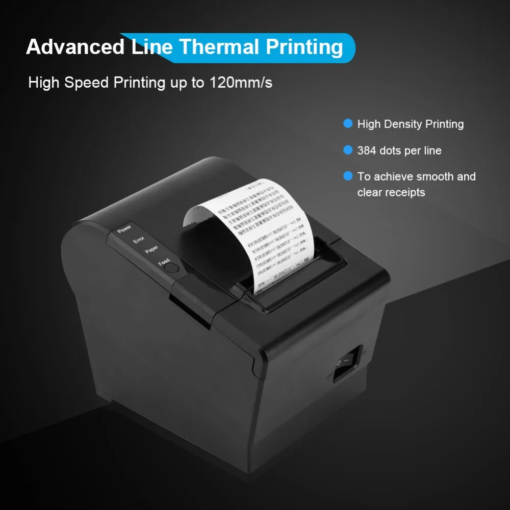 Thermal Auto cutting paper Bluetooth thermal printer wireless receipt 80 mm 3 inch bill destop USB ethernet ios android JH80H pocket mini printer for student