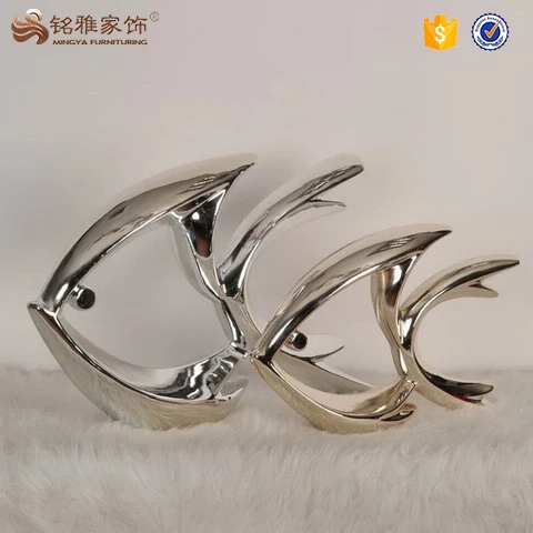 

Resin animals statue lucky fish home decoration accessories, Silver,rose gold,red