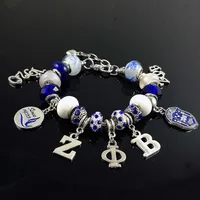 

Wholesale Founded 1920 Greek Letter Sorority Fraternity European Bead Zeta Phi Beta DIY Bracelet