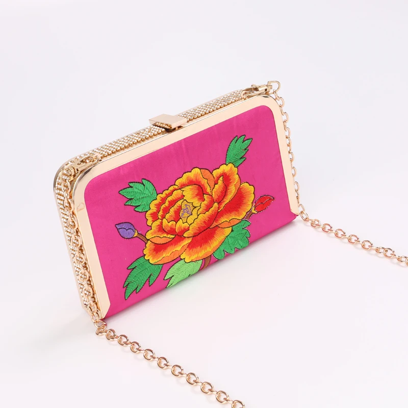 Wholesale embroidered box clutch bags women evening