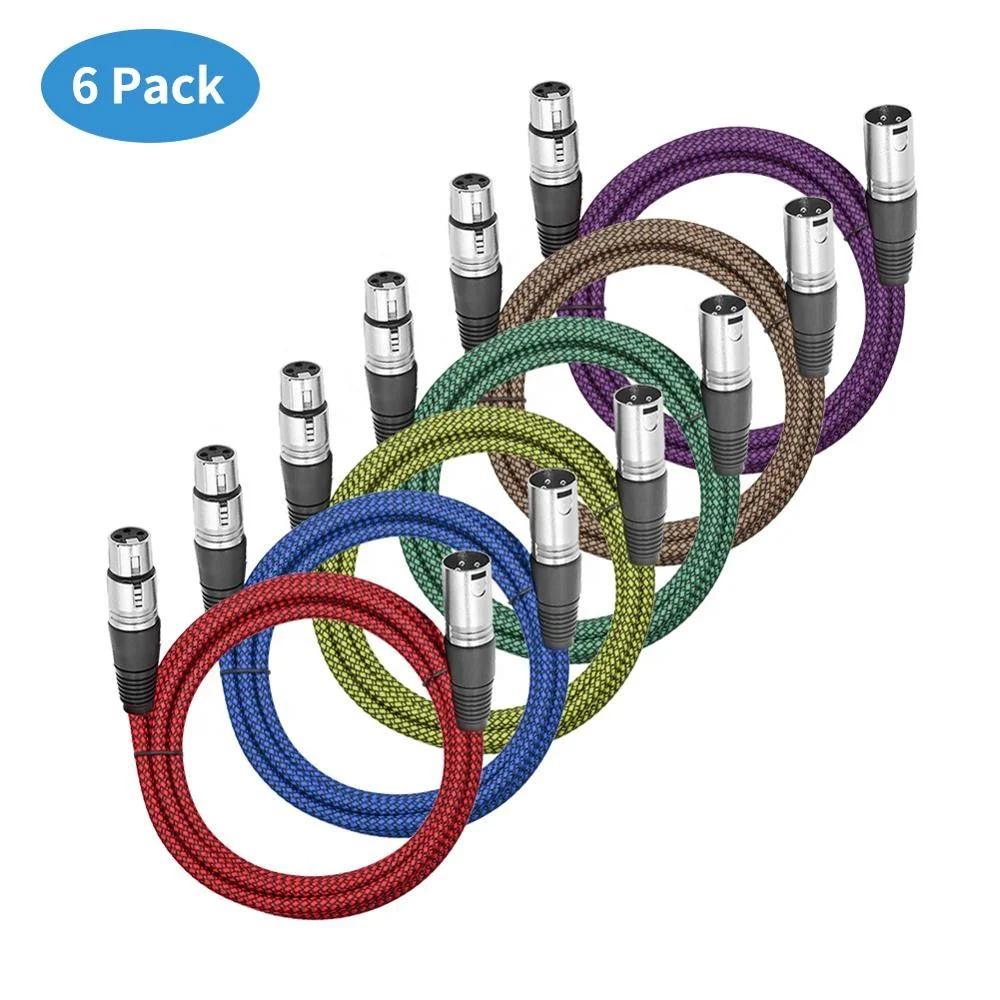

1M 2M 5M 10M 3 Pin DMX stage light cables male to female XLR Microphone cable, Green,red,grey,brown,customize