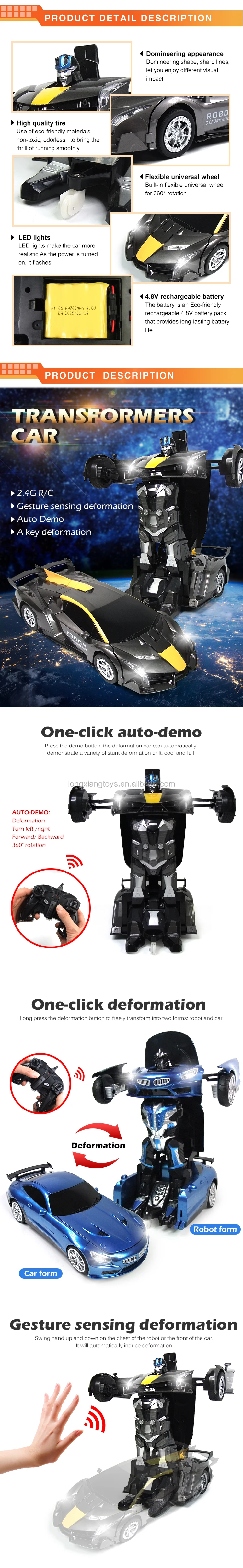 Transform Car Robot Deformation  2 in 1 RC Robot  Model Car Toys
