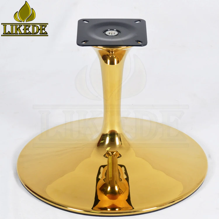 Golden Trumpet Tulip round Chair Leg Shinny Titanium Gold 304# Stainless Steel Iron Workshop and Apartment Chair Base