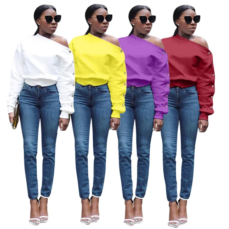 MH5803 2019 new design women split button stitching loose hoodies