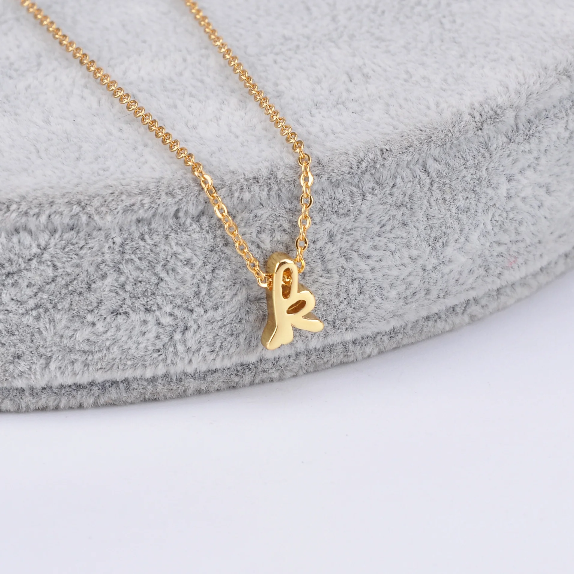 

Personalized Minimalist Tiny Dainty 26 Cursive Initial Letter With Heart Charm Pendant Necklace, Sliver/gold/rose gold