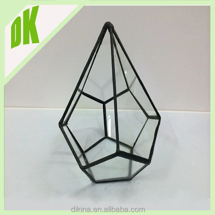 Dikina Flat Base Diy Large Shape Opening Terrarium Floor Vases