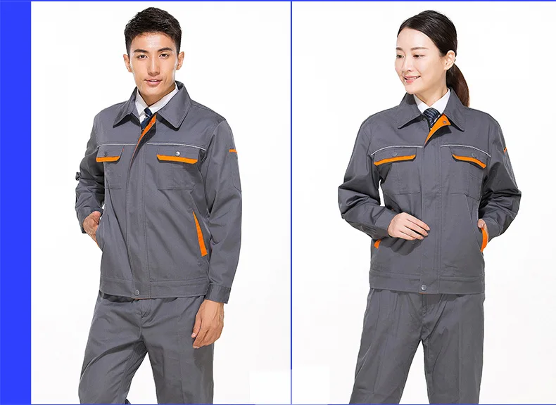 Grey And Orange Color Workwear Safety Uniform Welder Uniforms Welding ...