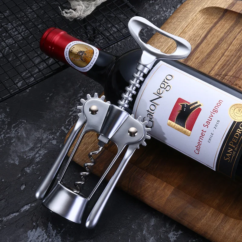 

Stainless Steel Wing Corkscrew Wine and Beer Opener Heavy-duty Metal Wine Opener