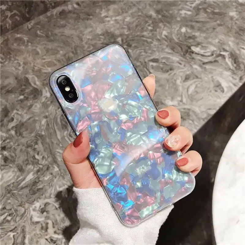 Bright Shell Paper TPU Mobile Phone Case for iPhone X