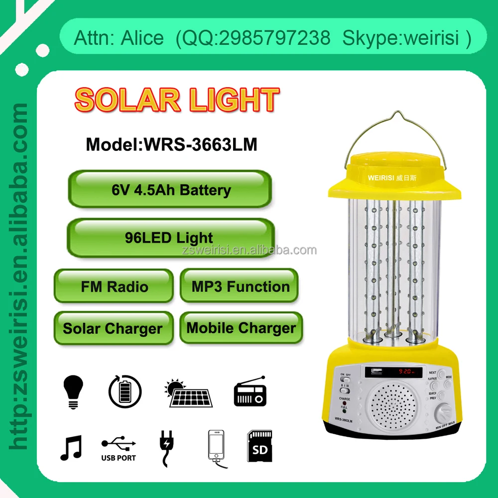 
Indoor Wall Mounted Emergency Rechargeable 144pcs SMD Portable Lantern (WRS-8019S) 
