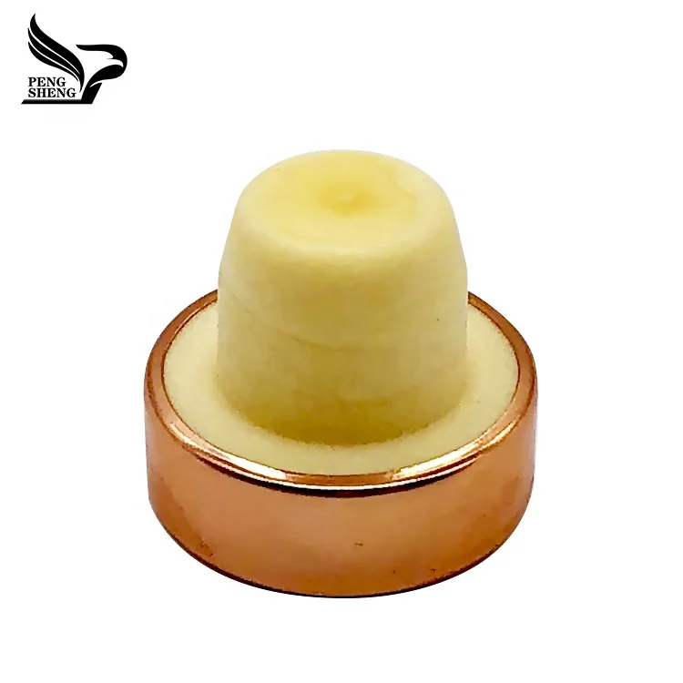
wholesale custom logo rose gold aluminum top synthetic corks wine bottle stopper cap 
