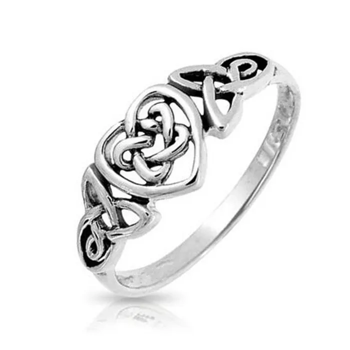 Silver Jewelry Zinc Alloy Antique Celtic Knots Heart Wedding Ring Silver Jewelry Zinc Alloy Antique