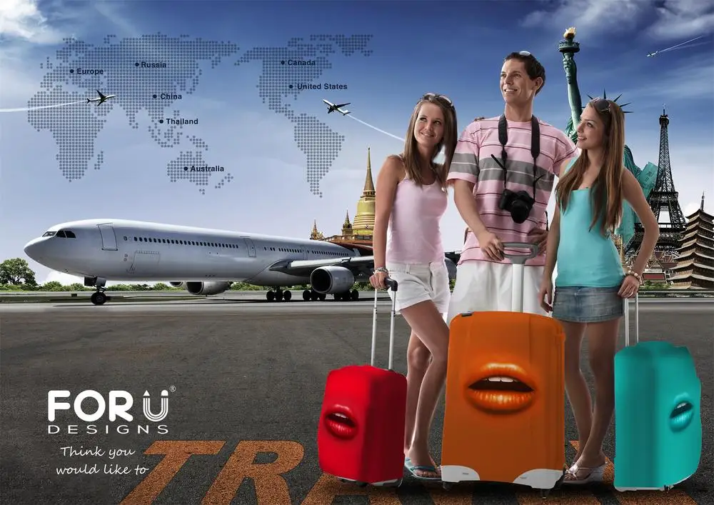 Best Gift For Luggage Travel Bags Protective Luggage Cover With Elastic