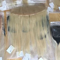 

New arrival aliexpress russian hair lace closure frontal blonde 613 color blonde straight