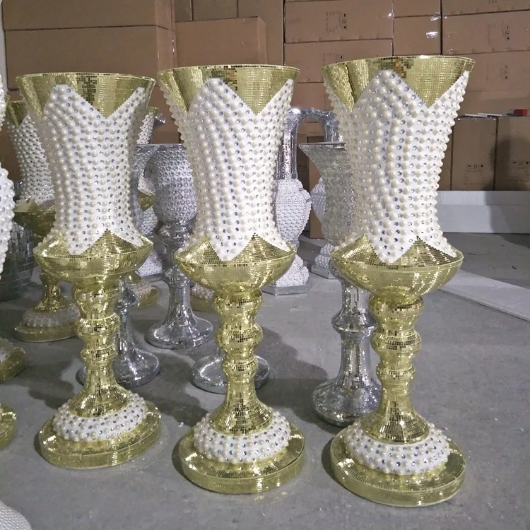 Fiber Glass Flower Footed Vase 36 36 100cm Flower Vase Mirror