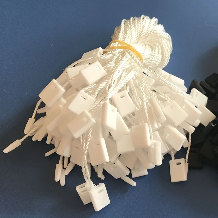 

Polyester Yarn PP Plastic Seal Tag String For Clothes, Handbag, No Logo, White