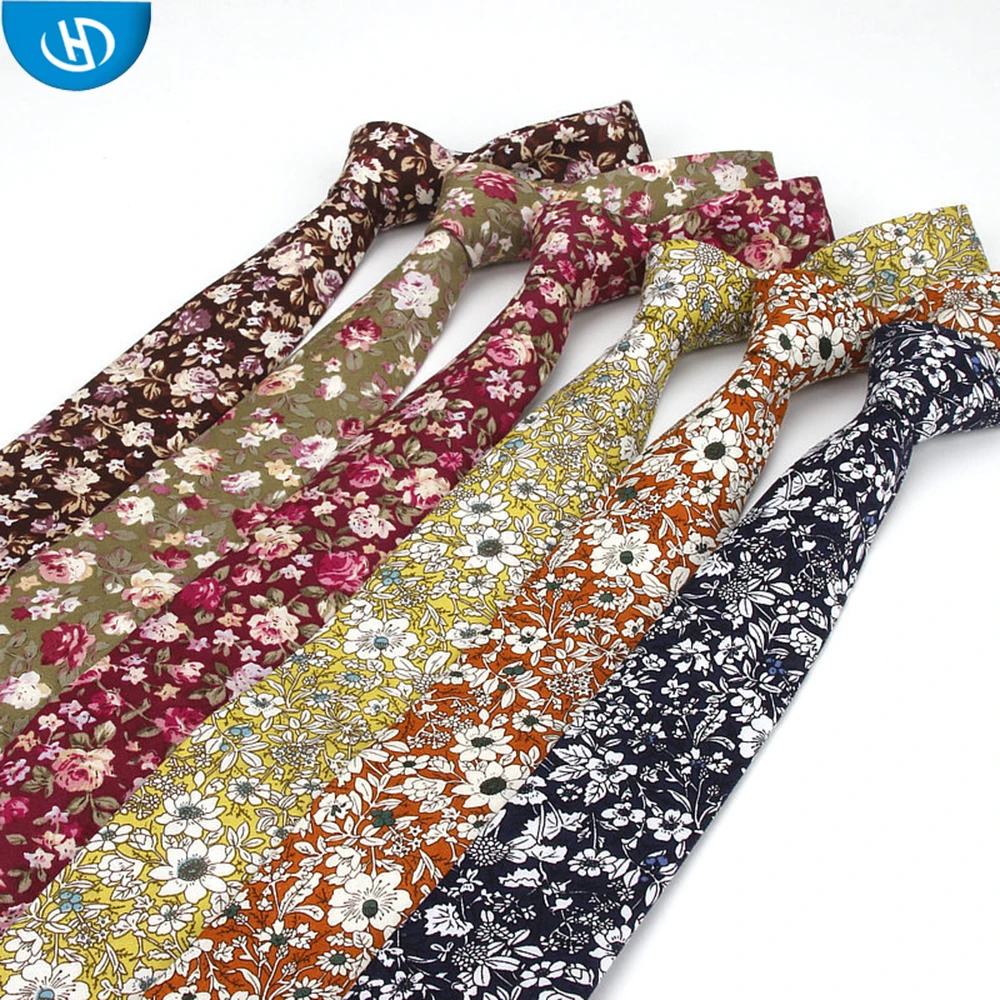 
Whosale Stylish Mens Custom Cotton Printing Flower Necktie In China 