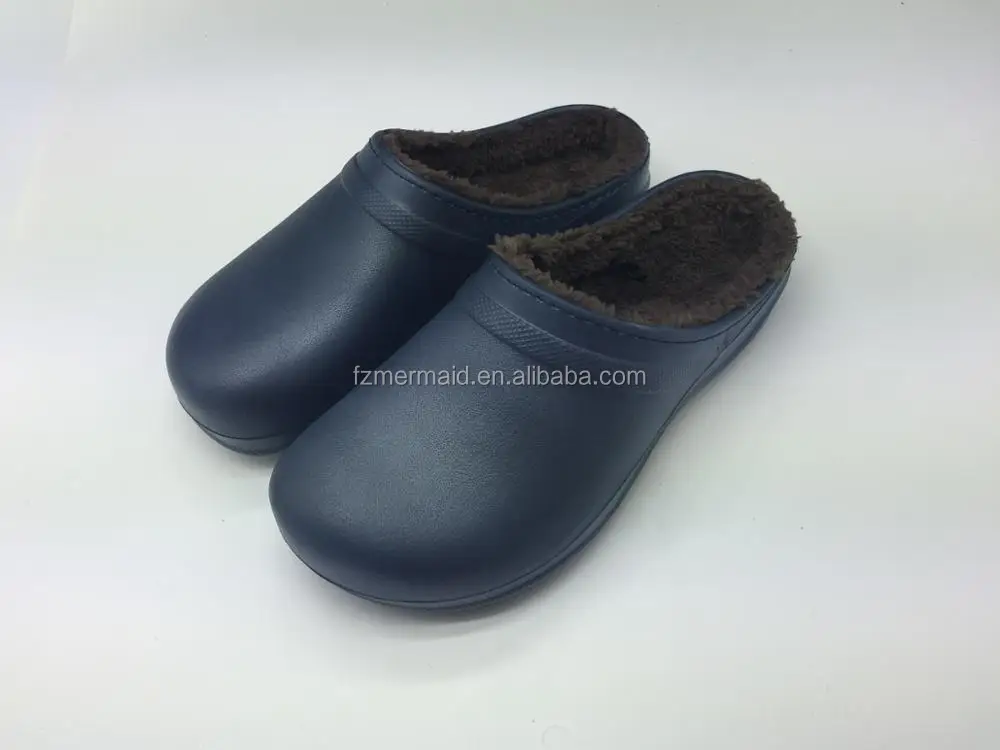 Men/women Clogs with Fur,warm Winter Indoor Clog slippers ,Unisex Kids Eva Clogs