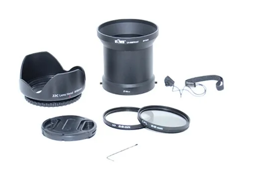 JJC SP810K Lens Set 58mm Lens Adapter Filters Lens Cap Lens Hood for Olympus