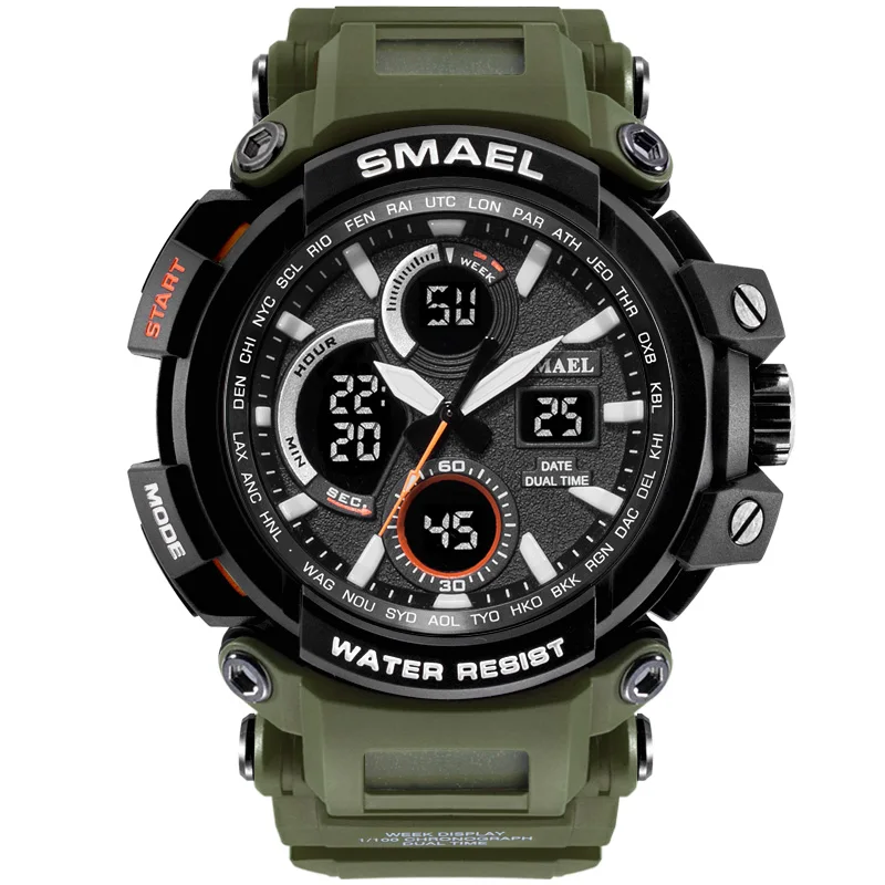 

WJ-7709 Wholesales Big Face Men Watches Business Plastic Handwatches Waterproof Digital Wrist Watches, Mix