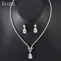 

RAKOL Simple design women jewellery necklace set bridal wedding china jewelry wholesale S461