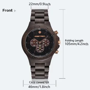 
Best seller Manual Personalise Natural ebony Quartz watch Customizable logo Chronograph wooden watch China 