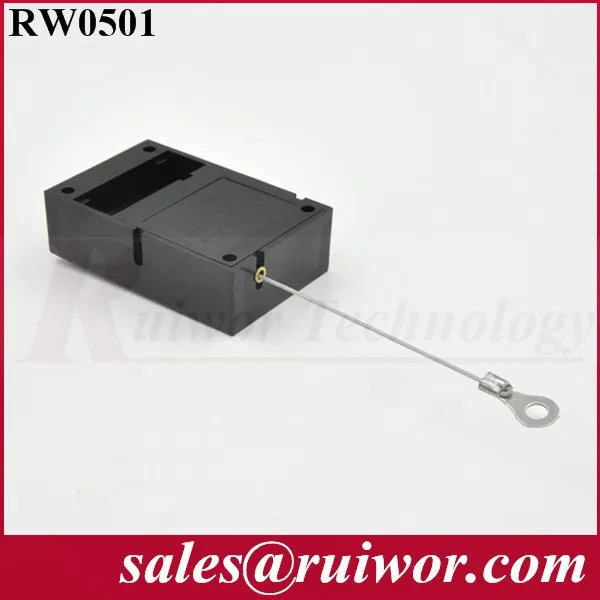 
retractable anti-theft pull box with security cable 