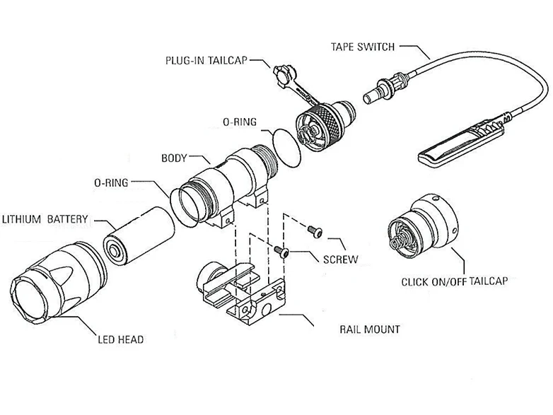 Oem Tactical Light Led Gun Weapon Flashlight With Remote Pressure