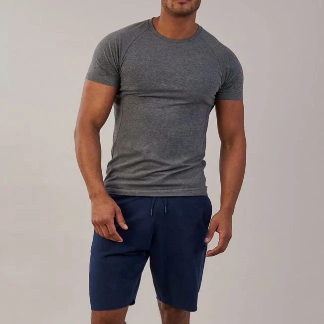 

New arrival sports fitness tight t shirts for men, Heather grey,heather red,heather black etc