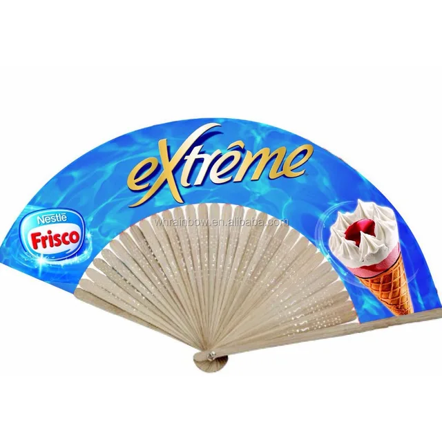 promotional gifts silk fan with 30pcs natural bamboo ribs or