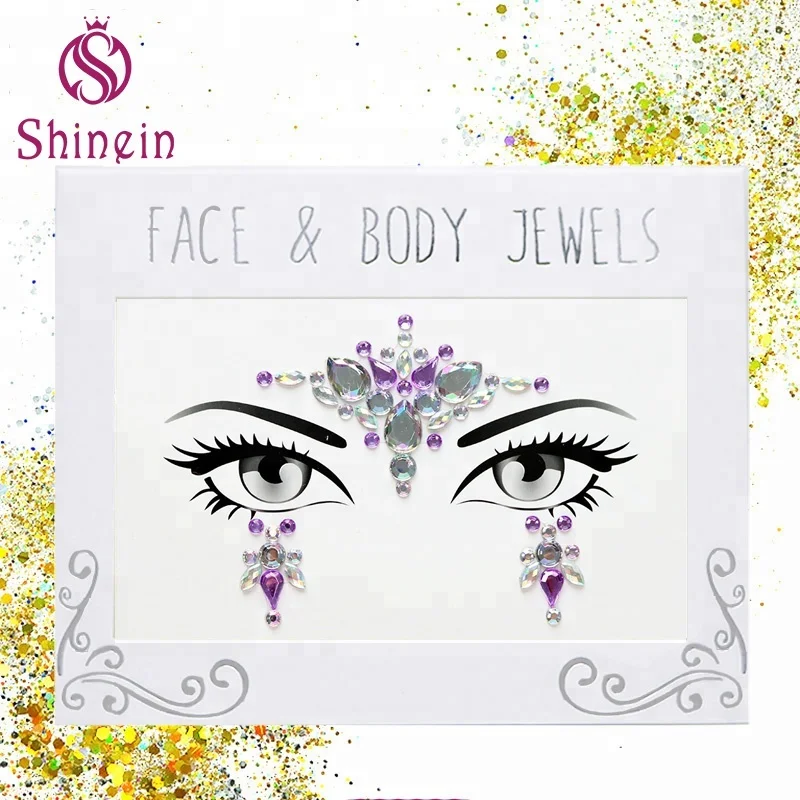 

Newest design hot sale jewels sticker face for skin, Pantone color