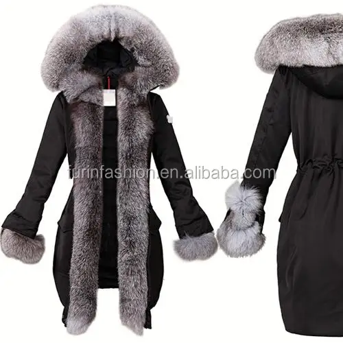 2017/2018 Fashion Women Winter Real Fur Parka with Fur Collar