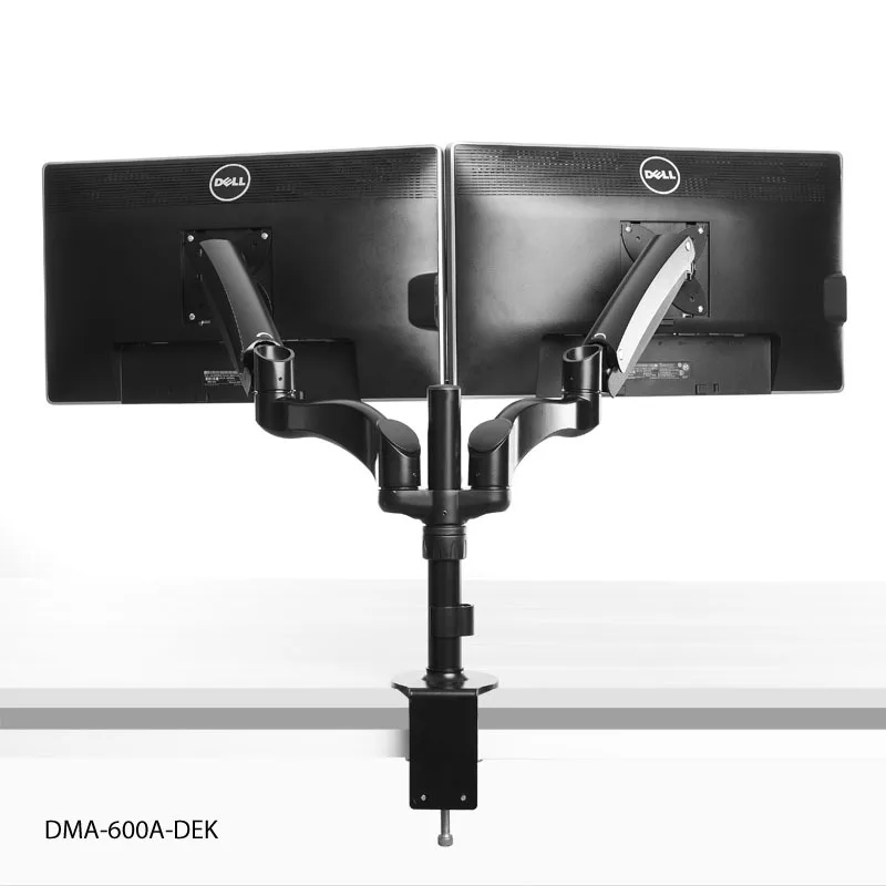 Adjustable Gas Spring Loading Dual Desktop LCD monitor stand / dual computer arm support flexible desk clamp mount