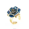 1~2 cm 24k Golden Real Rose Ring