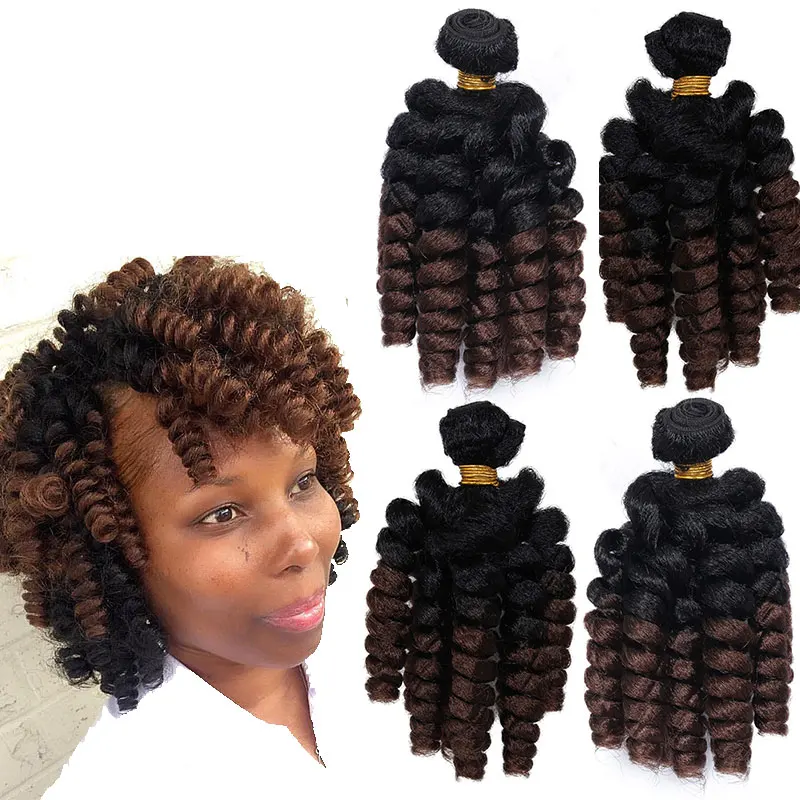 2018 New Arrival Synthetic Kalon Bouncy Curly Weft 4bundles Pack