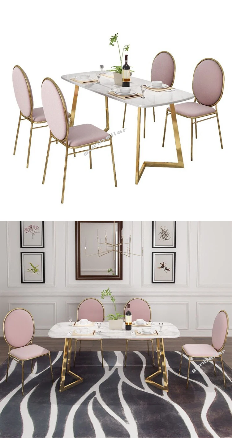 New Design Ins Chair Dinning Chair Round Back Gold Chrome Metal Frame