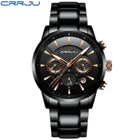 

Top Brand Luxury CRRJU 2212 Men Watch 30m Waterproof Steel Watch Chronograph Male Clock relojes hombre