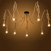 Loft industrial pendant light fixture dinning room hemp rope lamp vintage lights LED edison style