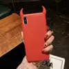 for iPhone 6 7 8 Plus X XS XR XS Max 2 Colors devil horn Leather Back Cover