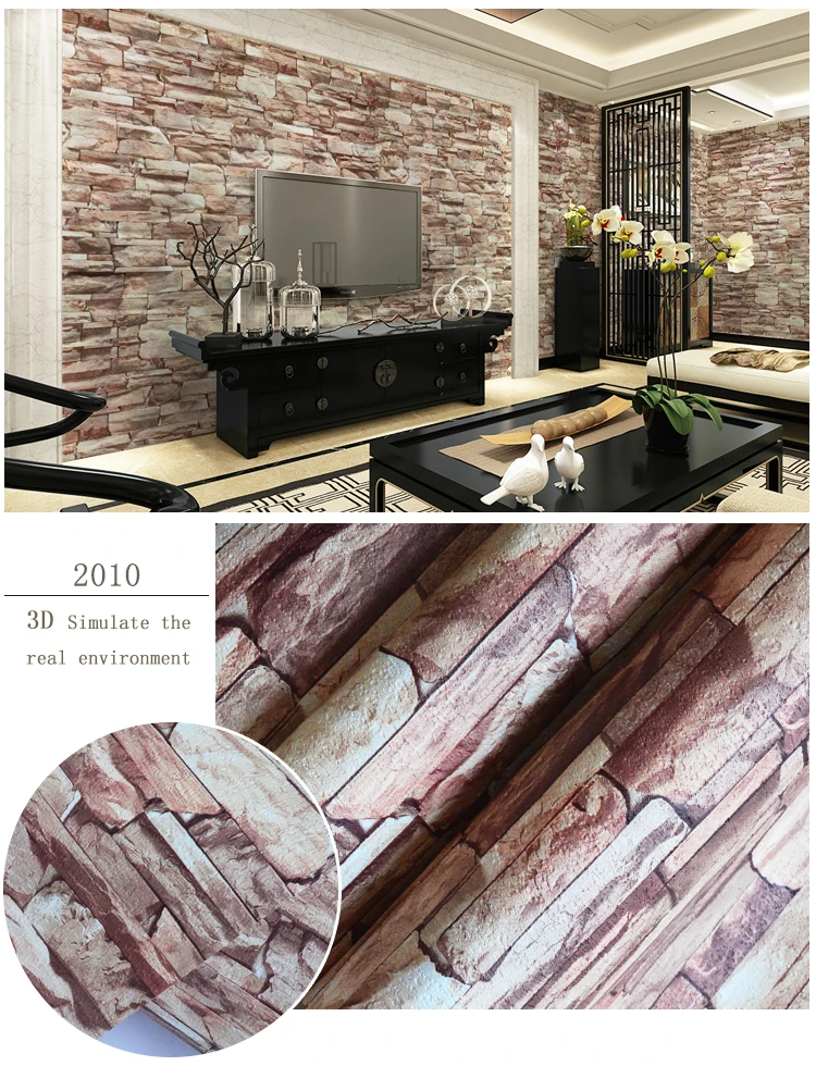 Wholesale china supplier embossed 3d design self adhesive wallpaper for home decoration