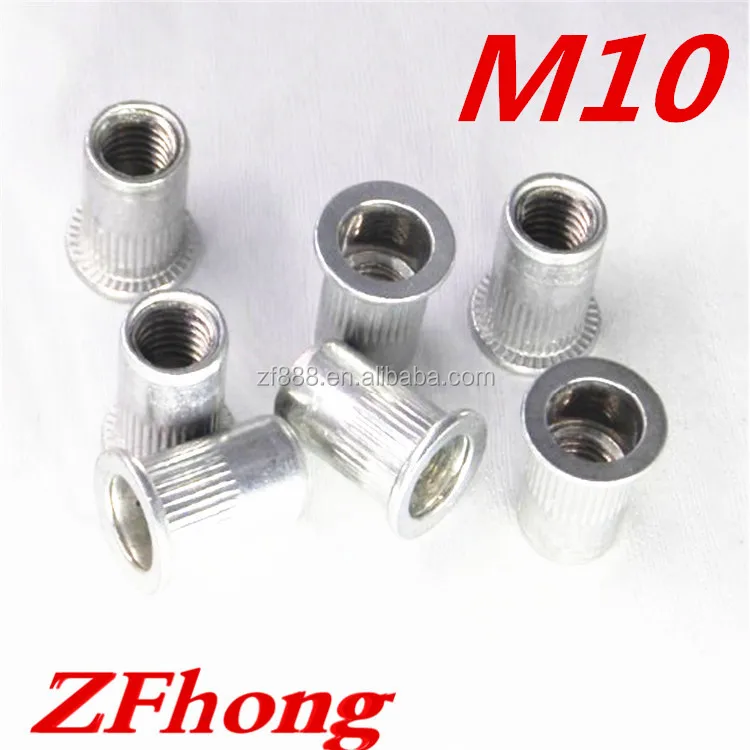 

1000pcs M10 flat head aluminum rivet nut