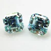 Light blue color moissanite loose moissanite asscher cut synthetic diamond per ct